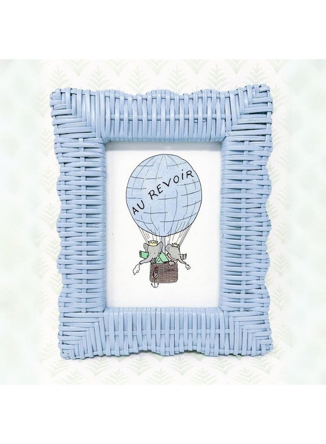 توز كومباني إطارات صور من الخيزران الأزرق من شركة تو - إطارات مصنوعة يدويًا من الخيزران لصور بمقاس 4×6 و5×7، ديكور مكتب بوهو، لوحة جدارية ريفية، ديكور منزلي حرفي فريد، تصميم بحافة صدفية - مجموعة من قطعتين - Image 5