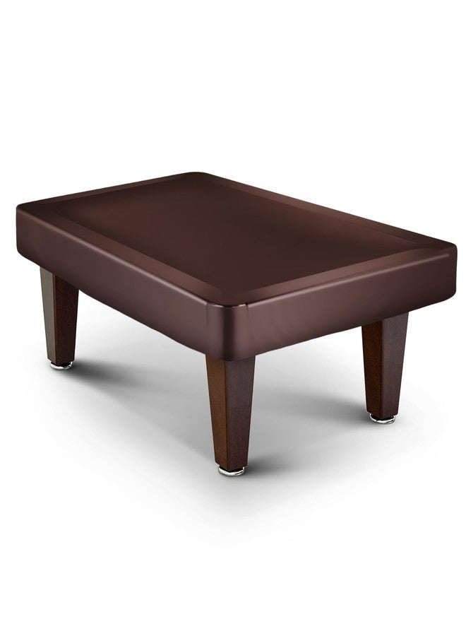 LOCKCUE Leather Pool Table Cover with Plush Lining, Elastic Edged Billiard Table Cover, Fitted for 8FT Pool Table (Indoor Use, Coffee Brown) - Image 1
