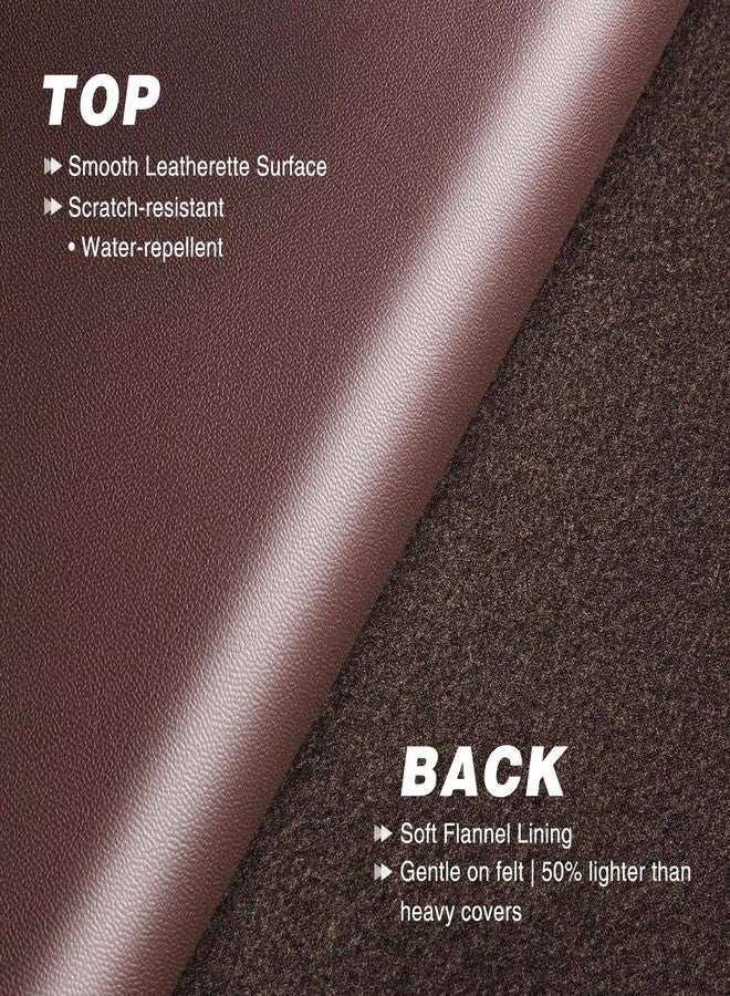 LOCKCUE Leather Pool Table Cover with Plush Lining, Elastic Edged Billiard Table Cover, Fitted for 8FT Pool Table (Indoor Use, Coffee Brown) - Image 2