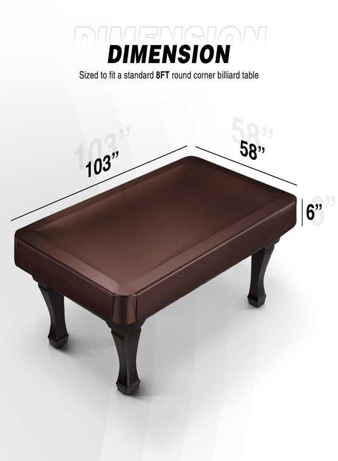 LOCKCUE Leather Pool Table Cover with Plush Lining, Elastic Edged Billiard Table Cover, Fitted for 8FT Pool Table (Indoor Use, Coffee Brown) - Image 3