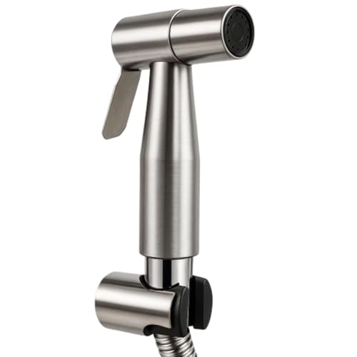 Prem's SUS304 Health Faucet Stainless Steel Heavy Duty Health Faucet flush gun with 1.2m Ultra Flexible Hose and Wall Hook (Silver) for Toilet | toilet Jet Spray gun with pipe | Hand faucet for toilet - Image 3