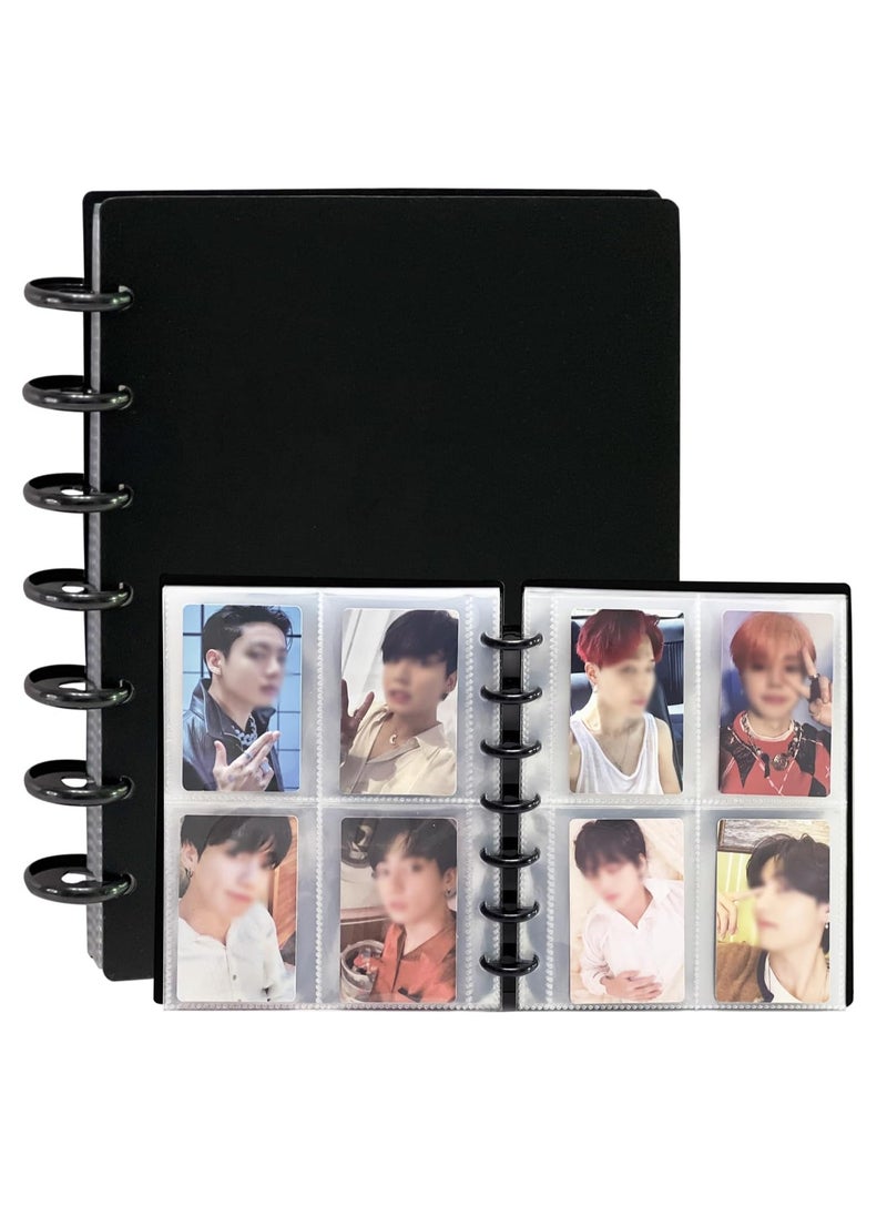 Mmmon Photocard Binder with 30Pcs Inner Pages 3 Inch Photocard Holder Book Sleeves A5 Card DIY Collector  Polaroid Photo Album,Black  - Image 1