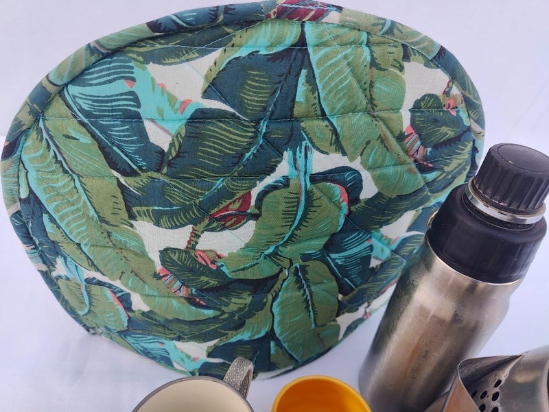 Malan Bai Mandala Tea Cozy Cover Hand Block Winter Tea Cozy Cotton Tea Kettle Warmer Pot Cover Hot Coffee Cover Handamde Kitchen Décor Brand: Malan Bai (Pattern 33) - Image 1