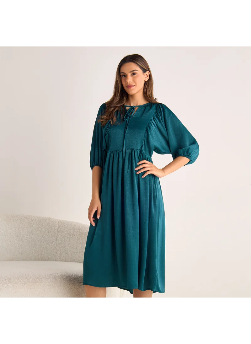 سبلاش فيڤ Tie-Up Detail Night Dress with Short Sleeves