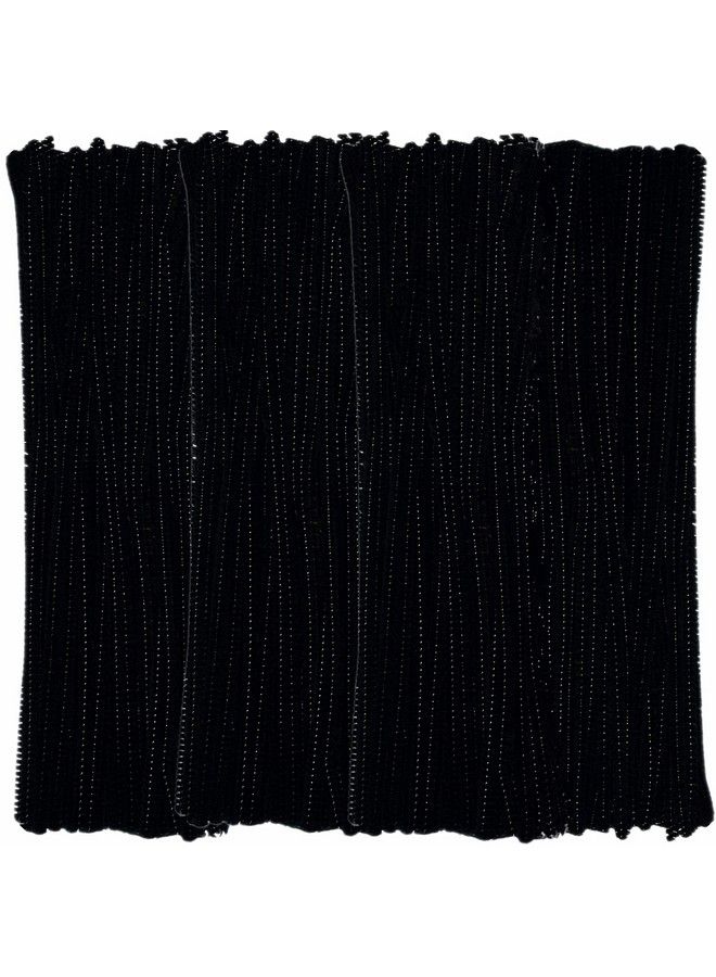 GOTOONE منظفات الأنابيب سيليل سوداء (400 عبوة) للحرف والفنون والديكورات الإبداعية (6 مم × 12 بوصة) - Image 1