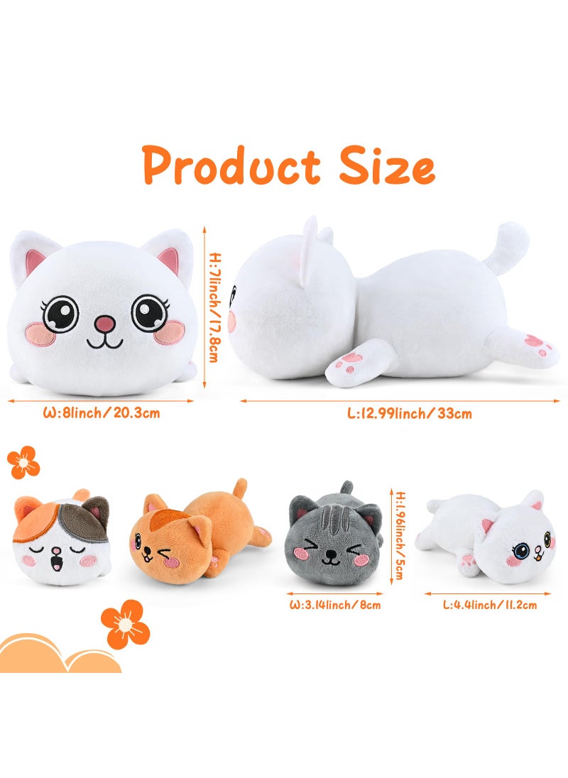 KMUYSL KMUYSL Cat Stuffed Animals Toys for Ages 3 4 5 6 7 8+ Years Old Kids - Mommy Cat with 4 Baby Kitty in Her Tummy, Idea Xmas Birthday Gifts for Baby, Toddler, Girls, Boys  - Image 3