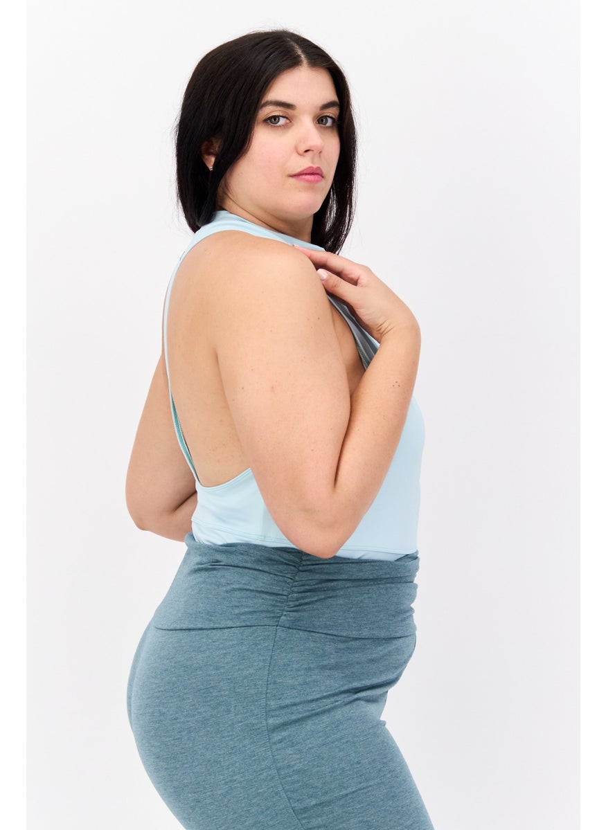 Reebok Women Plus Size Sleeveless Training Top, Turquoise  - Image 2