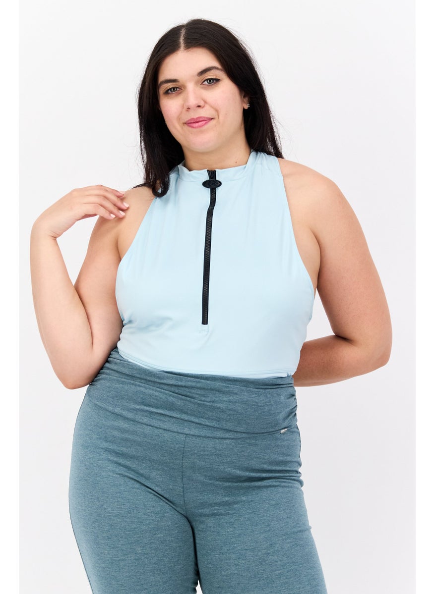 Reebok Women Plus Size Sleeveless Training Top, Turquoise  - Image 1