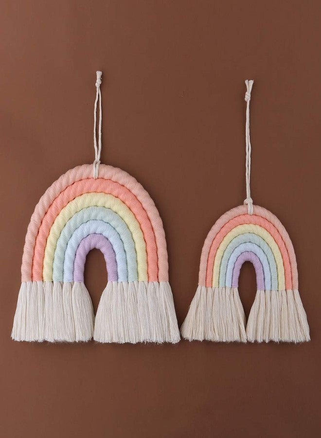 ZWA Rainbow Wall Hanging, Handmade Macrame Art Decor for Nursery Kids Room Home - Image 2