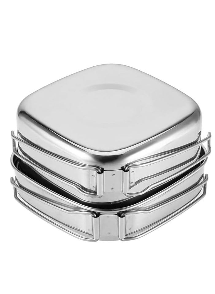 Master Gold 6 Piece Camping Cookware Set | Portable Stainless Steel Cookware Set for Trekking | Lightweight Set for Backpacking and Hiking Outdoors - Image 3
