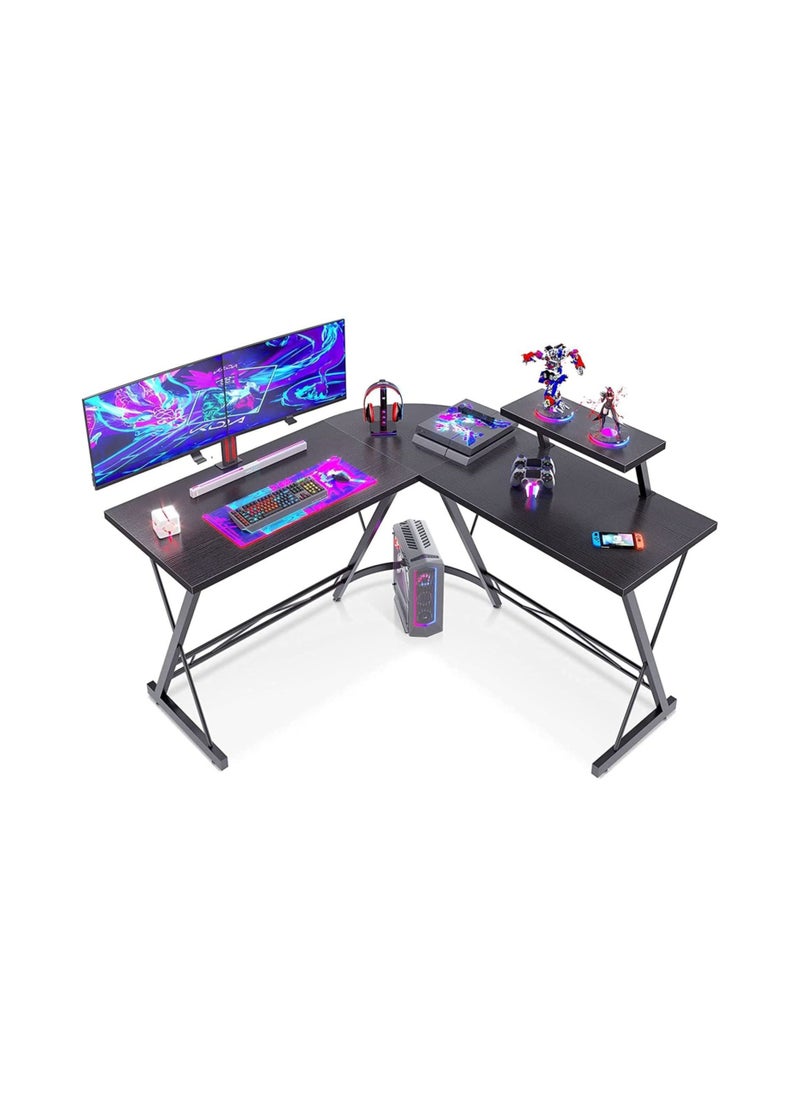 fashionhome - L Shape Gaming Table Computer Desk with Large Monitor Stand Sturdy Writing Workstation 258 x 46 x 74 cm - Image 1
