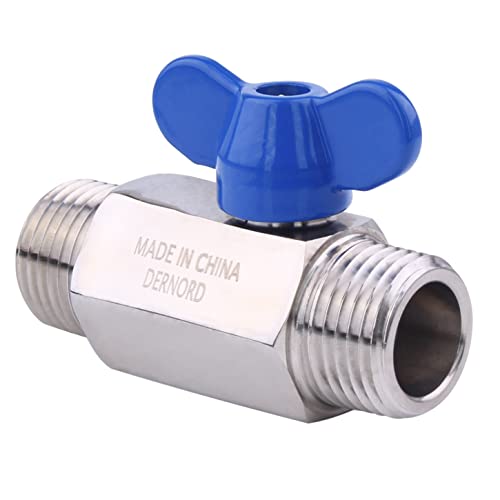 DERNORD Stainless Steel Ball Valve - 1/2 Inch NPT Thread Male Small Mini Ball Valve (1/2" Male&Male) - Image 4