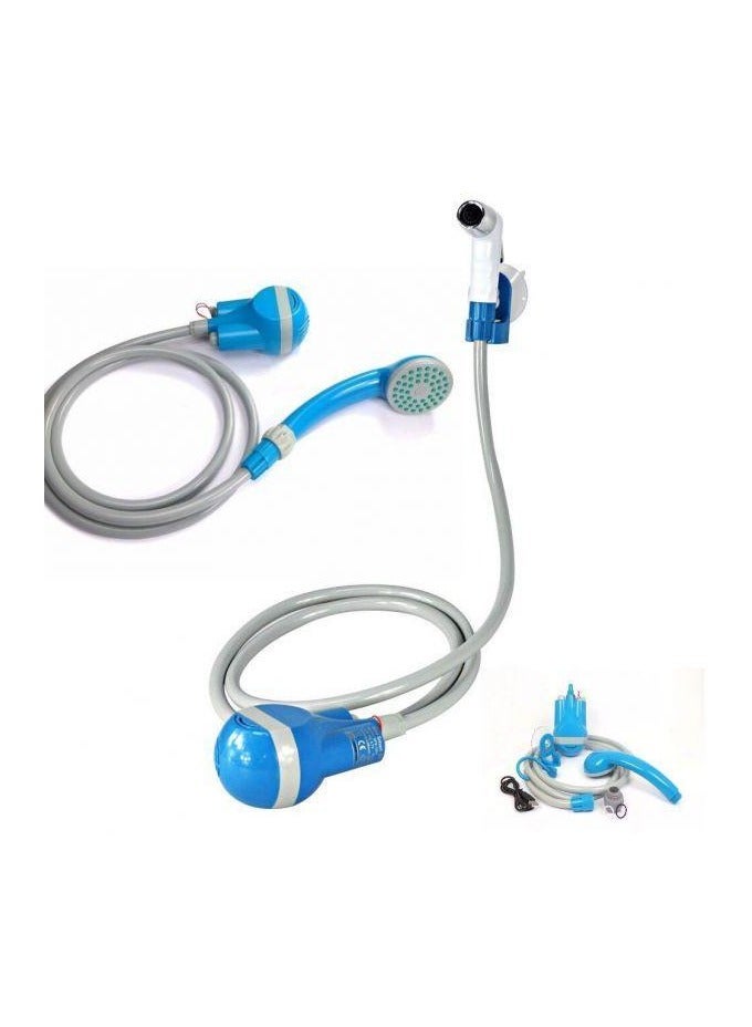 “Camping Shower, Shower Head Holder Blue, Portable Shower Electric Shower Camping Shower With Shower Head Shut Off Valve, Shower Head Blue, Handheld Electric Shower “  - Image 1
