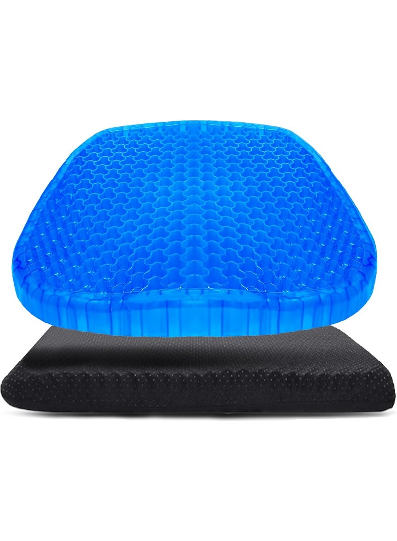 Double Layer Gel Seat Cushion, Breathable Honeycomb Chair Cushion, Large 42 × 47 × 4.5 cm for Office, Car and Home Seating - Image 1