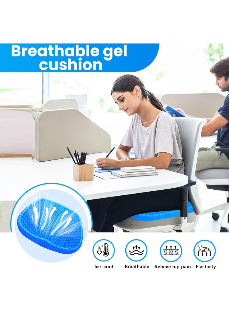 Double Layer Gel Seat Cushion, Breathable Honeycomb Chair Cushion, Large 42 × 47 × 4.5 cm for Office, Car and Home Seating - Image 3