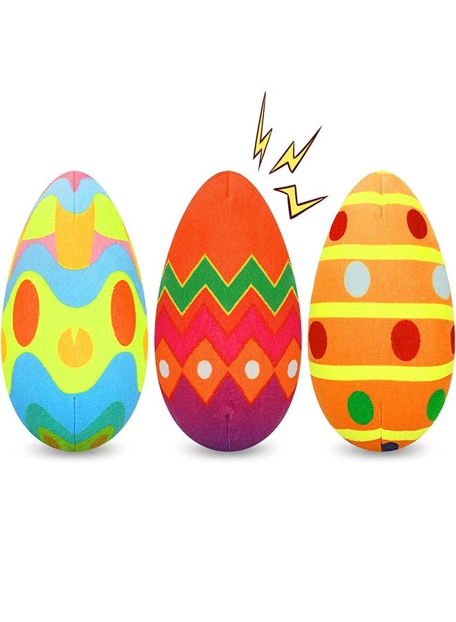 Rypet 3 Pack Easter Toys for Dogs Stuffed Dog Toys Egg Squeaker Plush Pet Toy Puppy Chew Toys Easter Gift for Small Medium Dogs - Image 1