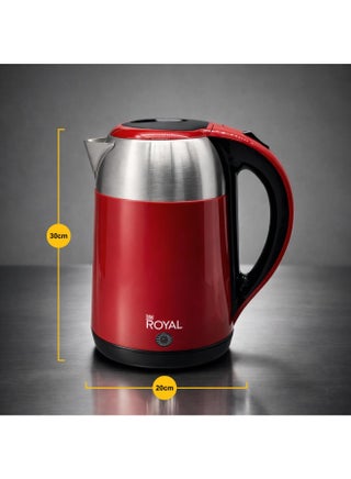 Electric Kettle Plastic Housing with Inner Stainless Steel, Dual Sensor & Over Heat Protection, 1.8 L 1500 W RA-EK1864 Red & Silver - view 4