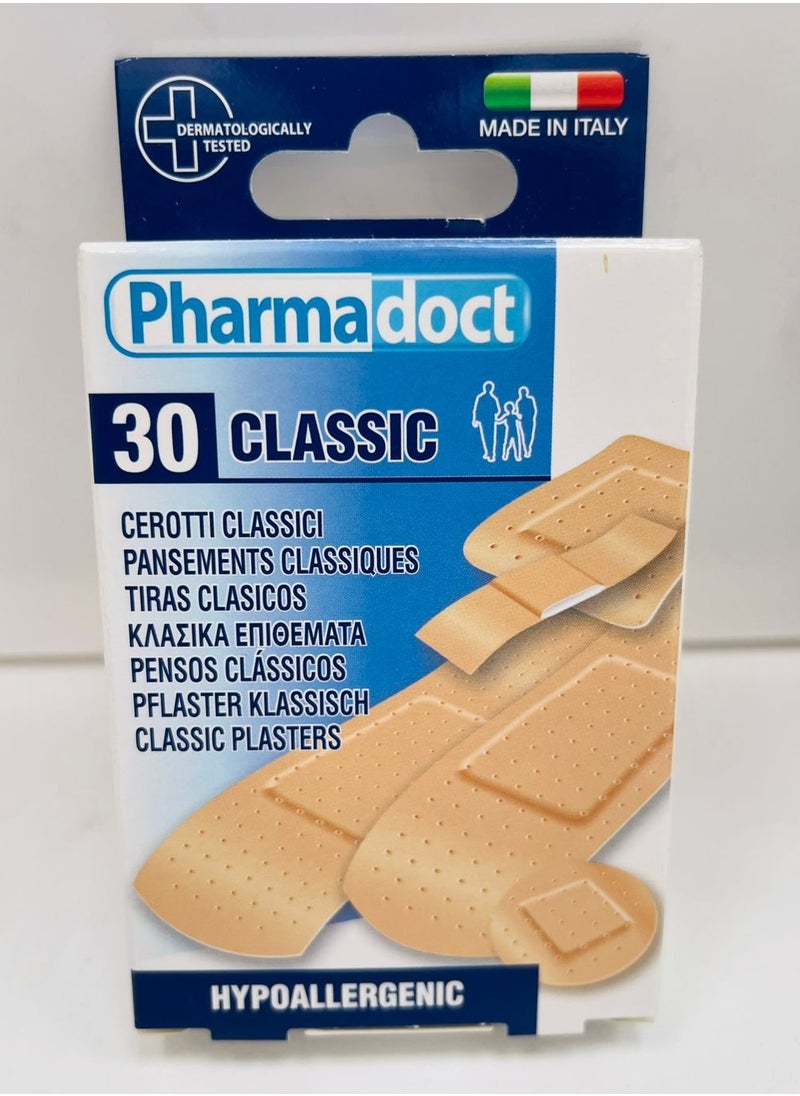 Pharmadoct Classic Skin Plasters 30s Assorted Size Hypoallergic 
