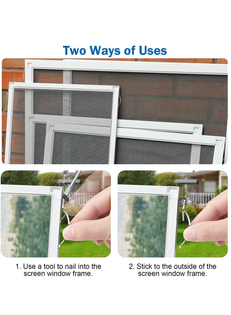 Excefore Corner Mount Flat Window Spring, 60 Pcs Corner Mount Flat Window Spring Stainless Steel Window Screen Clips, Holds Window Screens Into Sliding Aluminum Channels  - Image 4