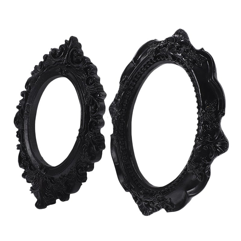 2pcs Display Picture Frame Embossed Resin Photo Frame Antique Jewelry Display Holder - Image 5