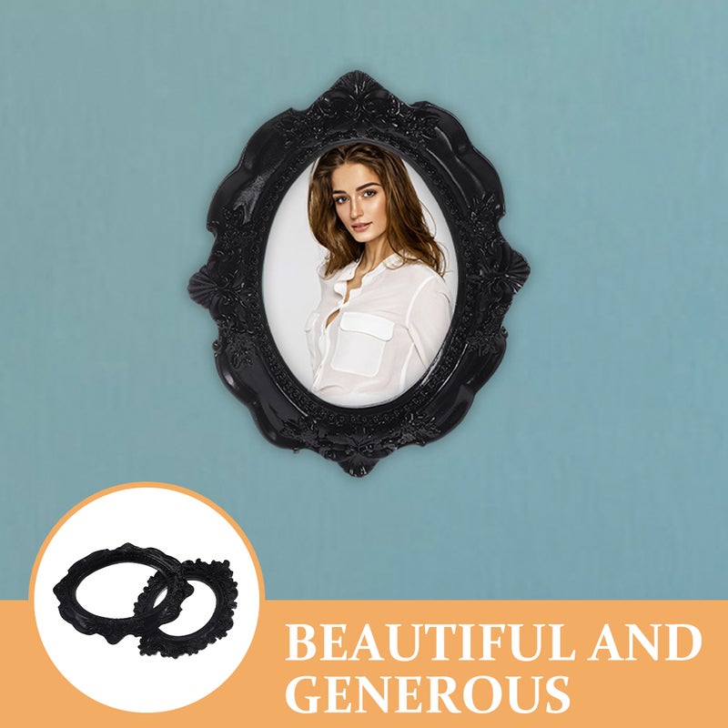 2pcs Display Picture Frame Embossed Resin Photo Frame Antique Jewelry Display Holder - Image 2
