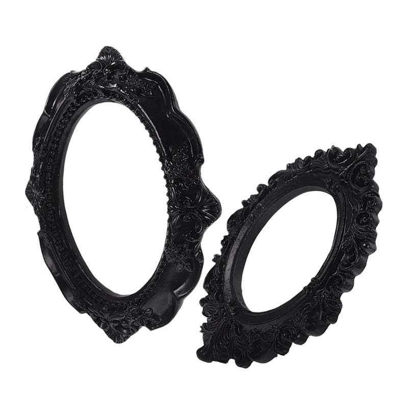 2pcs Display Picture Frame Embossed Resin Photo Frame Antique Jewelry Display Holder - Image 3