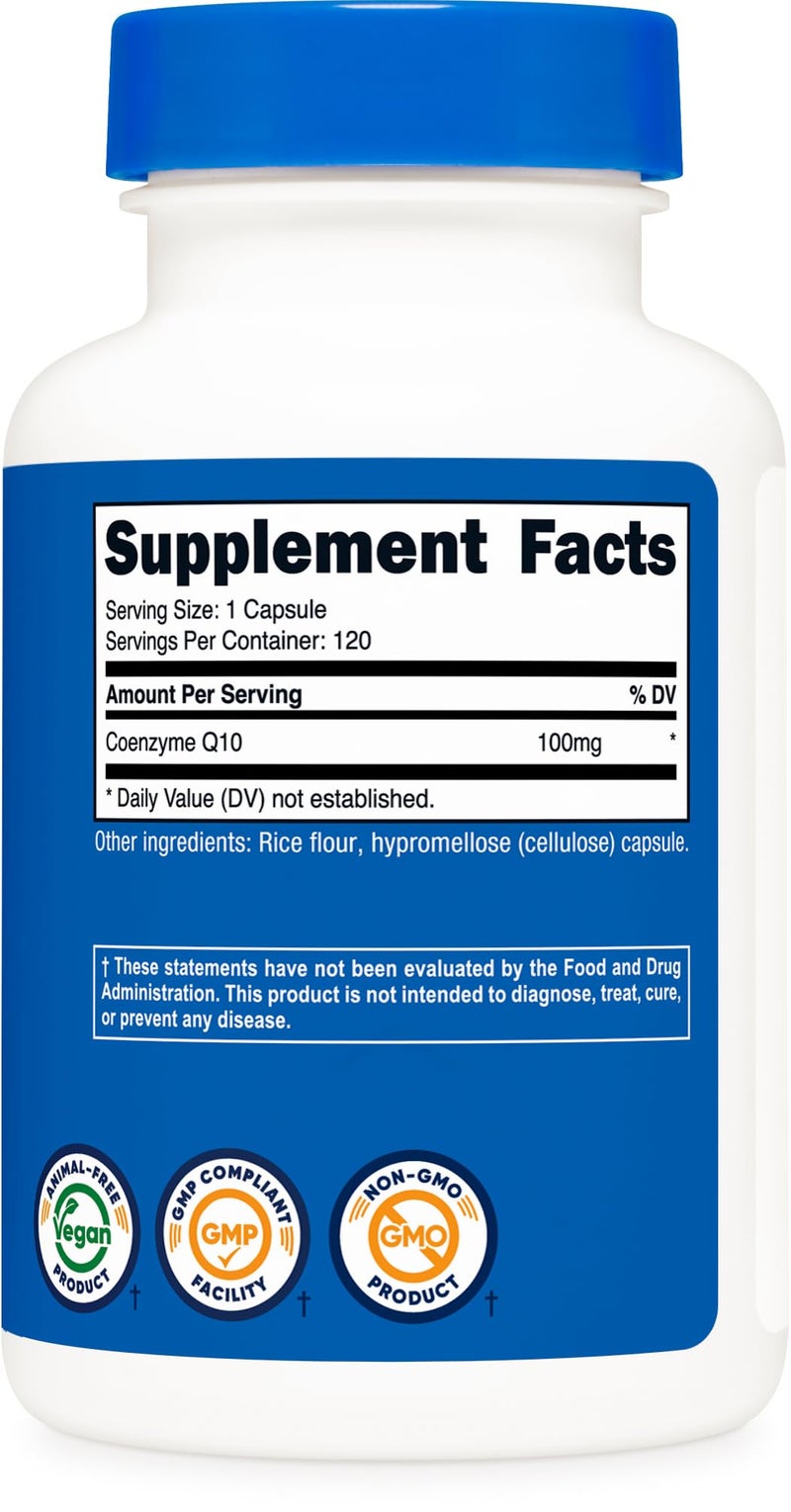 Nutricost CoQ10 100mg, 120 Vegetarian Capsules, 120 Servings - High Absorption, Vegetarian, Non-GMO, Coenzyme Q10 - Image 5