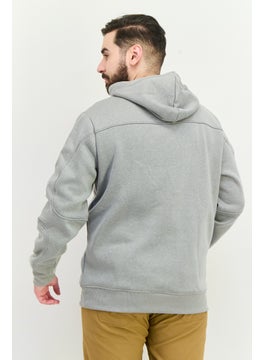 KANGOL Men Hooded Embroidered Logo Long Sleeves Sweatshirt, Grey  - Image 3