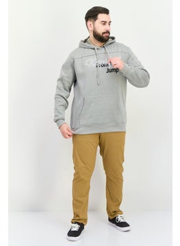 KANGOL Men Hooded Embroidered Logo Long Sleeves Sweatshirt, Grey  - Image 2