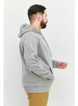 KANGOL Men Hooded Embroidered Logo Long Sleeves Sweatshirt, Grey  - Image 4