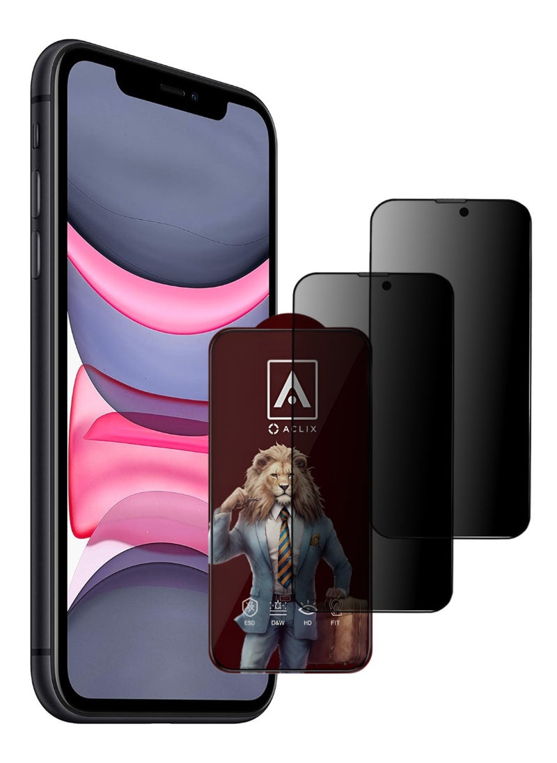 ACLIX 2 Pieces Antistatic ESD Dustproof Premium Quality High Definition Tempered Glass Screen Protector Designed For  iPhone 11 - Image 1