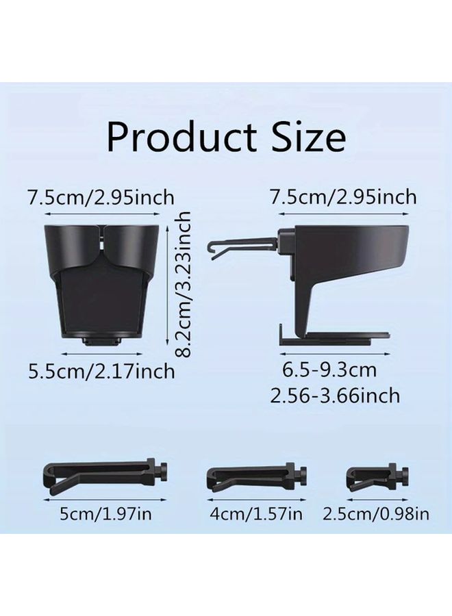 2pcs Black Universal Car Vent Cup Holder Portable Beverage Can Bottle Clip - Image 2