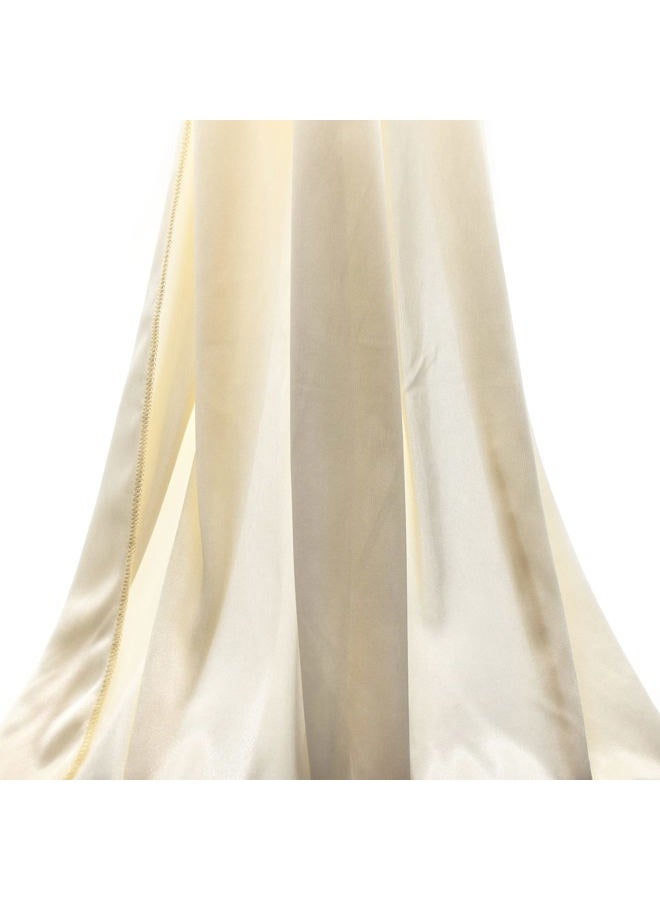 Ralcosuss Women's Satin Silk Shawl and Wrap for Evening Party Dresses Bridal Bridesmaid Wedding Shawl Shoulder Cover Up, Thick Beige, One size - Image 2