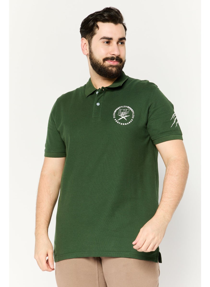 Plein Sport - Men Sportswear Fit Short Sleeves Outdoor Polo Shirt, Green - Image 1