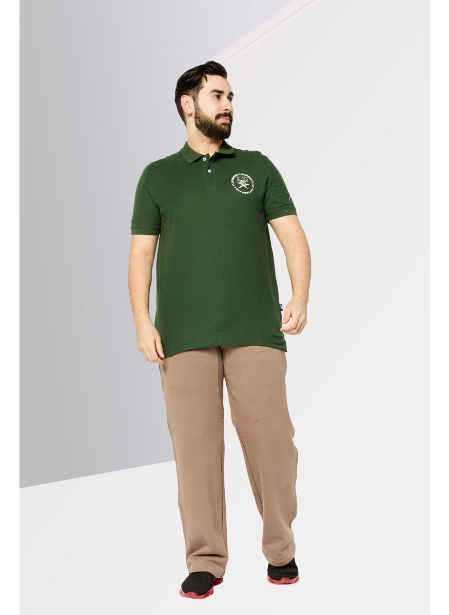 Plein Sport - Men Sportswear Fit Short Sleeves Outdoor Polo Shirt, Green - Image 1