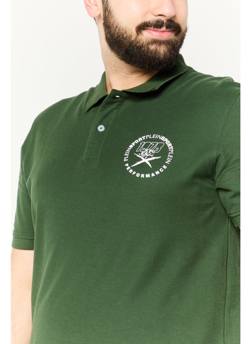Plein Sport - Men Sportswear Fit Short Sleeves Outdoor Polo Shirt, Green - Image 1