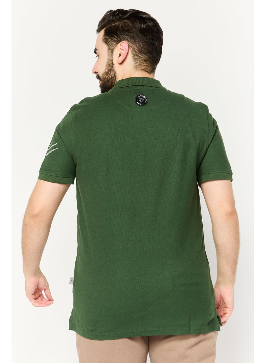 Plein Sport - Men Sportswear Fit Short Sleeves Outdoor Polo Shirt, Green - Image 1