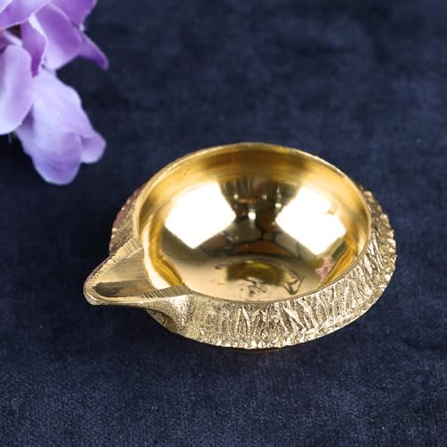 CRAFTSMAN SATVIK Set of 10 Pure Brass Kuber Diya for Diwali Decoration Traditional Puja Oil Lamp for Home Temple Brass Diya for Diwali Pooja Festive Use - Image 3