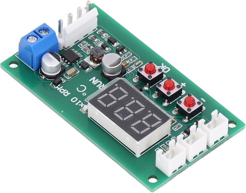 حاكم تحكم درجة حرارة المروحة، وحدة PWM رقمية ذات 4 أسلاك لمروحات EBM EC، جهد واسع من DC12 إلى 48V، مع قياس دقيق لدرجة الحرارة في النطاق من -9.9 إلى 99.9 درجة مئوية واستهلاك منخفض للطاقة في درجات الحرارة المنخفضة. - Image 3
