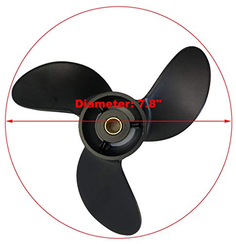 COPKINGO Boat Propeller 7.8x8 for Mercury Outboard Motors 2-Stroke 5HP 48-812950A02 /Tohatsu/Nissan 4HP 5HP 6HP 3R1-W64516-0 3R1W645160M - Image 2