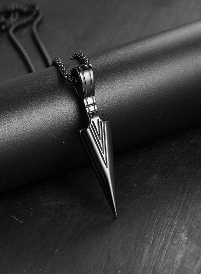 Okos Men's Fashion Jewellery Combo Pack of 4 Stainless Steel Solid Black and Silver Plating Stylish Vertical Bar and Arrow Pendant For Boys and Men PD1000876STYL1 - Image 3