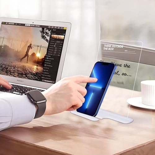 True Flair Trueflair Acrylic Board For Desk (24x16 CM)| Best Planner & Organiser For Enhancing Productivity | White Acrylic Base With Slot For Phone | Including Dry Erase Marker (Think Outside The Box, Design 1) - Image 3