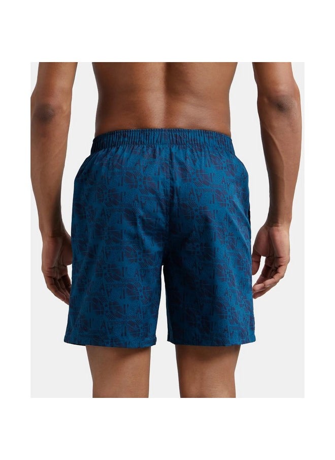JOCKEY - Jockey Men's Super Combed Mercerized Cotton Woven Printed Boxer Shorts with Side Pockets | Pack of 2 Colors & Prints May Vary |_Style_US57_Navy Seaport Teal_M - Image 1
