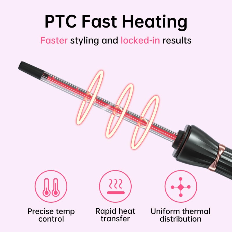 AIMSEE 3/8 Inch Small Wand Curling Iron With 9 Temps  9Mm Mini Hair Curler With Lcd Display  Fast Heat Up & Anti-Scald Design  Suitable For Short/Long Hair - Image 3