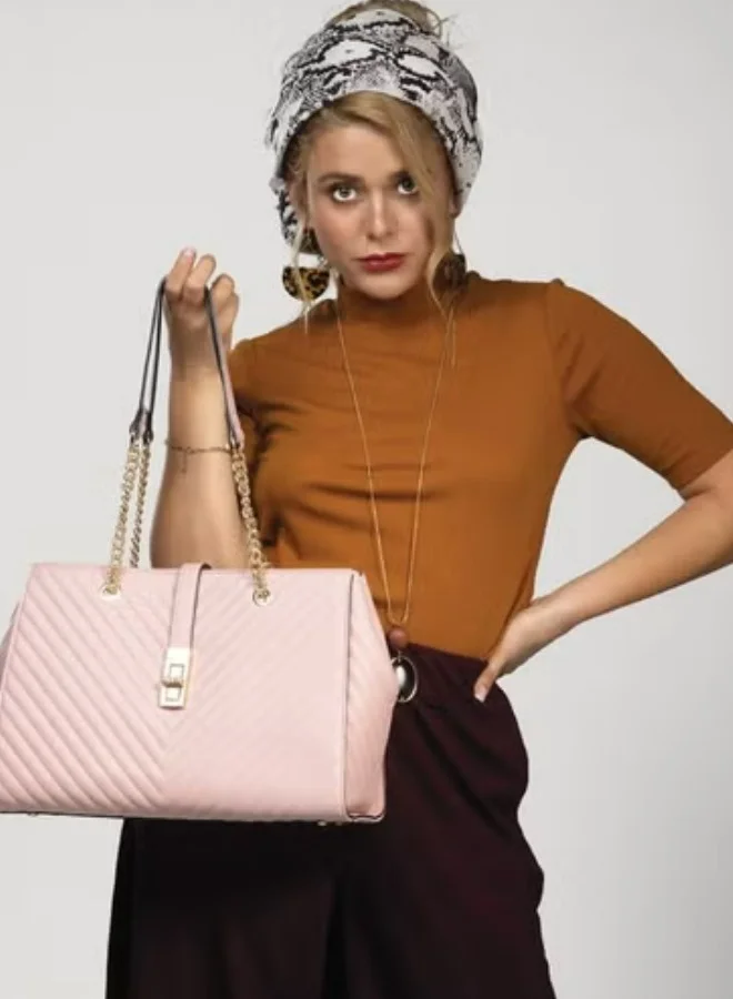 AMICA Dulce Quilted Tote Bag Women's Handbag - Pink
