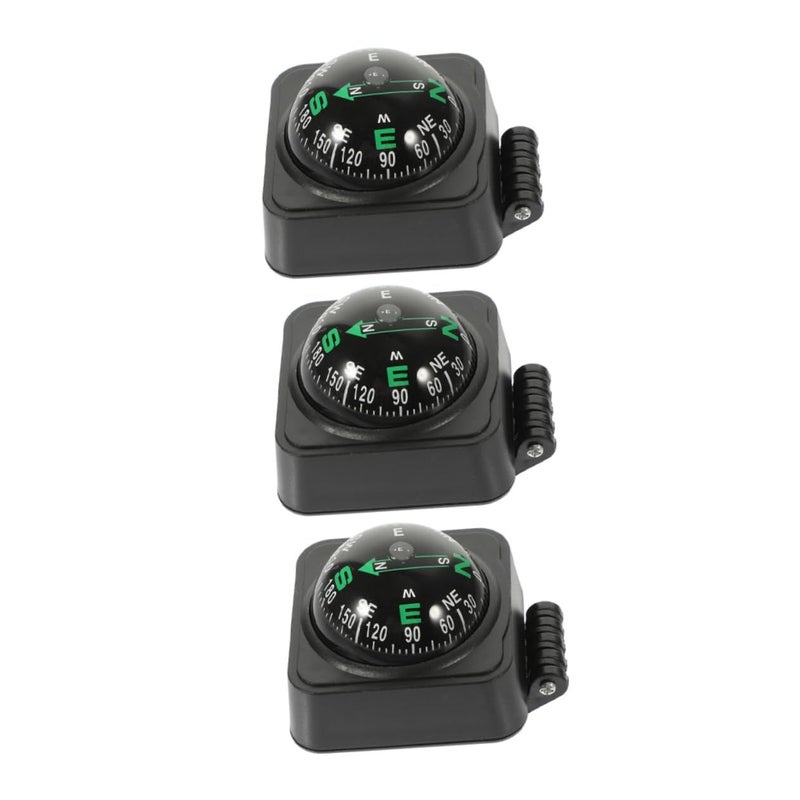 Adjustable High Precision Dashboard Compass For Car Boat Motorcycle 3 Piece Set Outdoor Navigation - Image 1