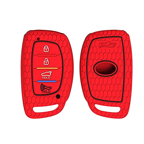 CARMATE Silicone Car Key Cover KC-30 Fit for ( Creta, i20 (2021), Venue, Tucson, Elantra )-Red - Image 5