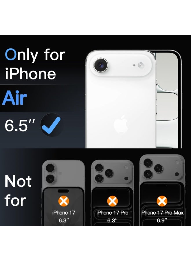 سانموجيد جراب مغناطيسي لهاتف iPhone Air مع واقي شاشة من قطعتين وواقي عدسة كاميرا من قطعتين، متوافق مع MagSafe، جراب خلفي شفاف مقاوم للصدمات لهاتف iPhone Air مقاس 6.5 بوصة - Image 2