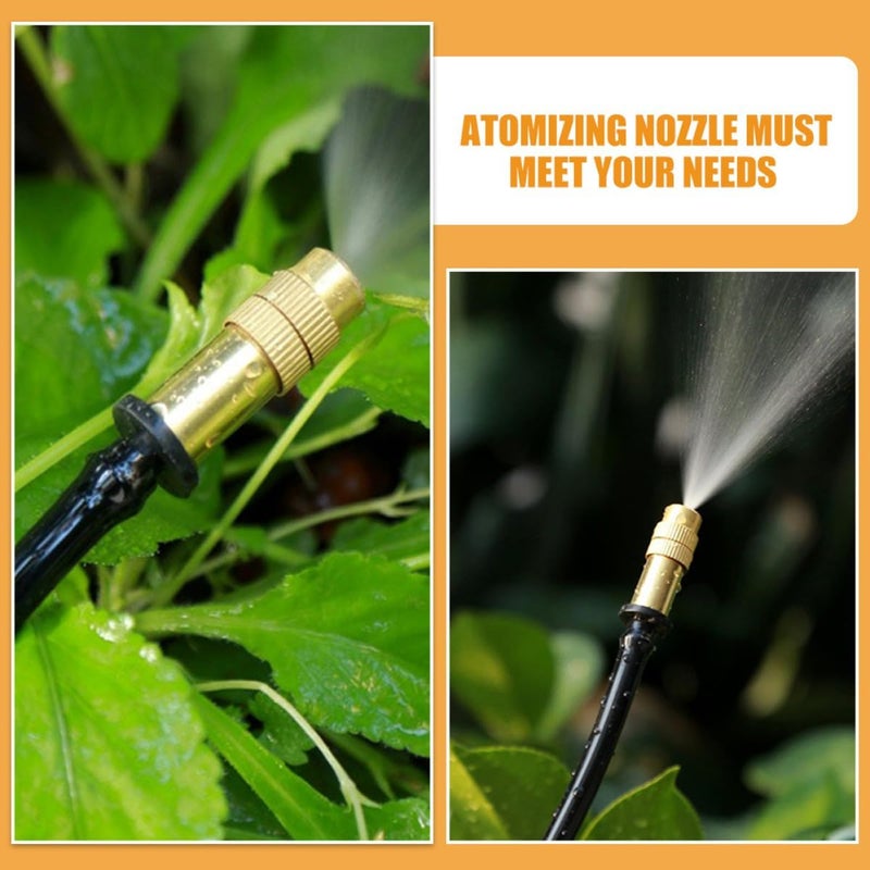 Angoily 16pcs Low Pressure Misting Nozzles for Garden Hose, 4/7mm Adjustable Copper Spray Nozzle with Barb Connector, Outdoor Lawn Watering and Cooling System Accessories - Image 4