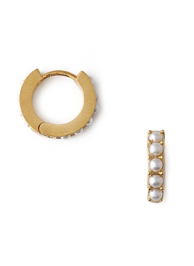 ORELIA LONDON - Pearl Huggie Hoops - Image 1